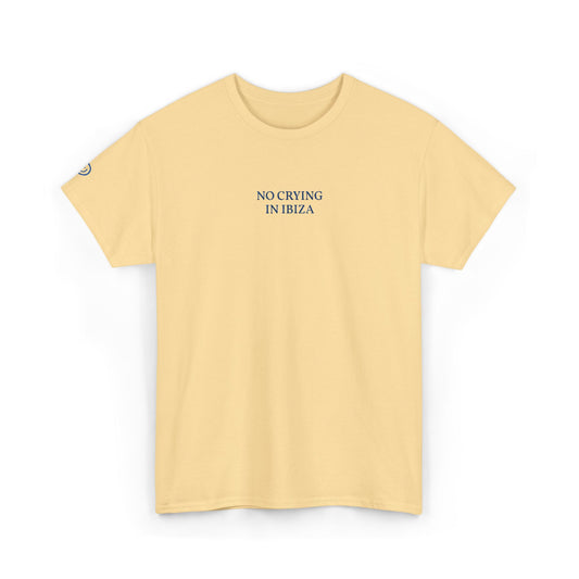NO CRYING IN IBIZA (Blue Font)