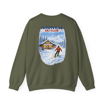 Nashville Ski Club Crewneck Sweatshirt — Vintage Skier Graphic