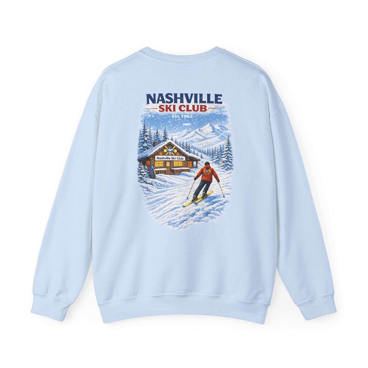 Nashville Ski Club Crewneck Sweatshirt — Vintage Skier Graphic