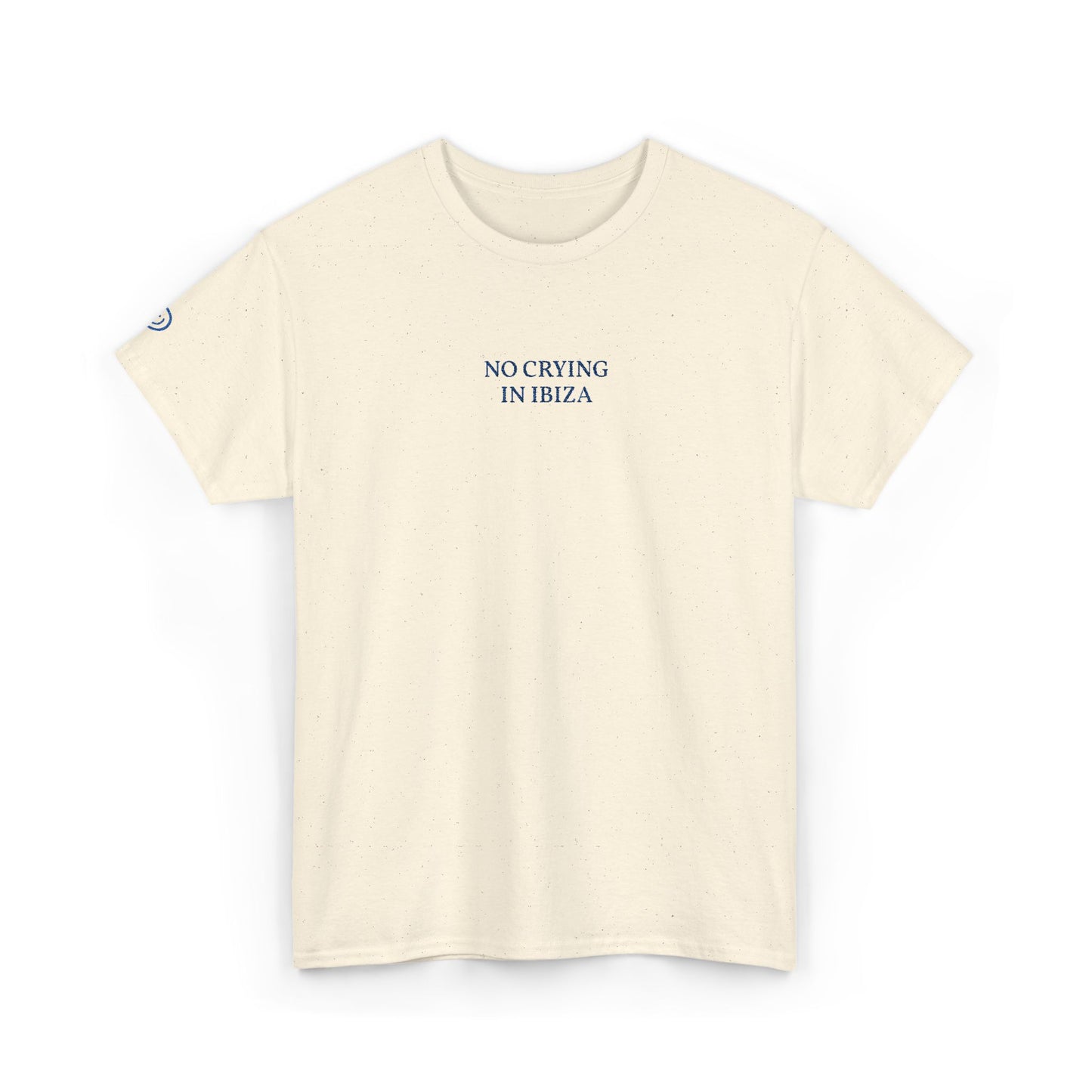NO CRYING IN IBIZA (Blue Font)