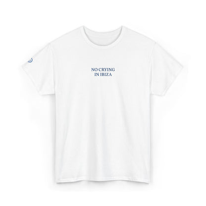 NO CRYING IN IBIZA (Blue Font)