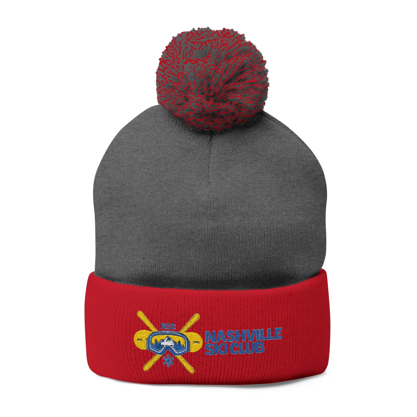 Nashville Ski Club Embroidered Pom-Pom Beanie