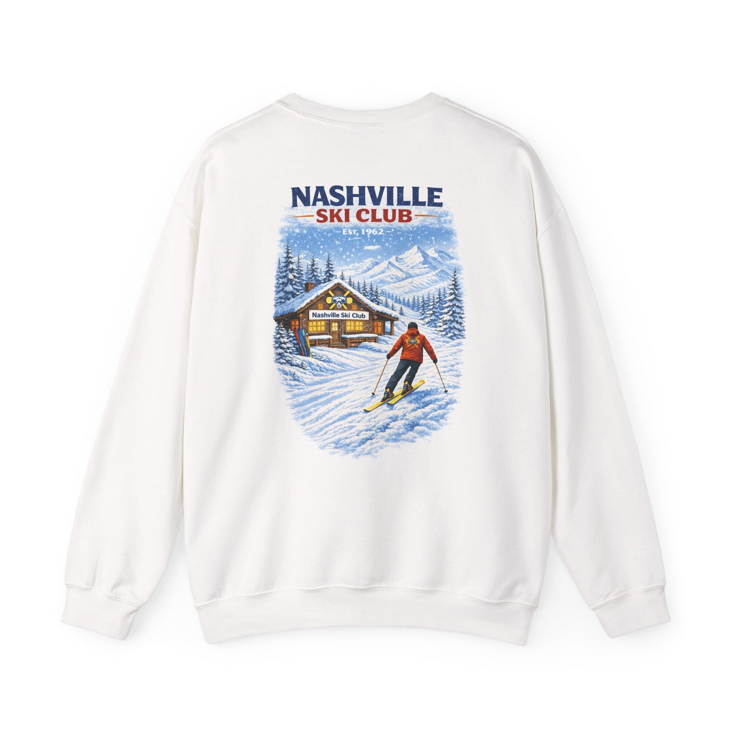 Nashville Ski Club Crewneck Sweatshirt — Vintage Skier Graphic
