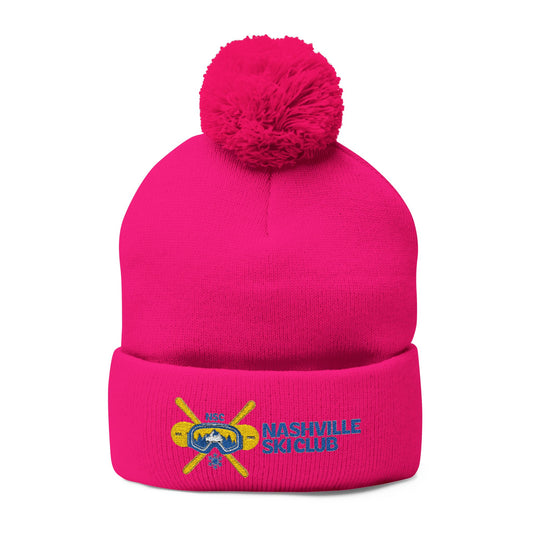 Nashville Ski Club Embroidered Pom-Pom Beanie