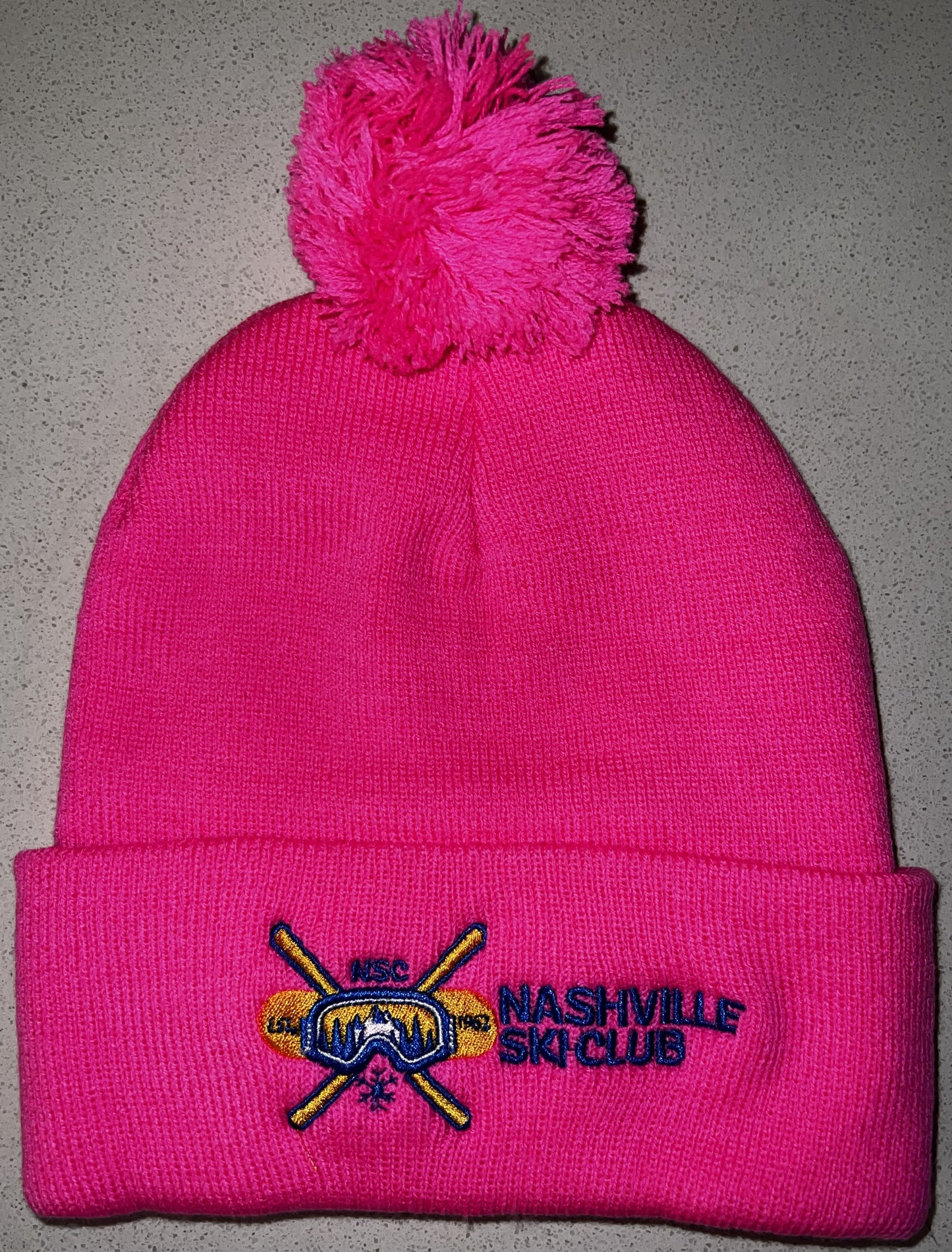 Nashville Ski Club Embroidered Pom-Pom Beanie