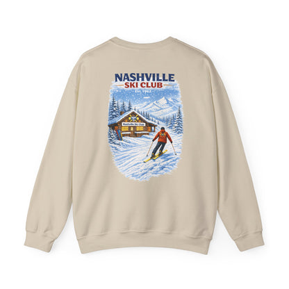 Nashville Ski Club Crewneck Sweatshirt — Vintage Skier Graphic