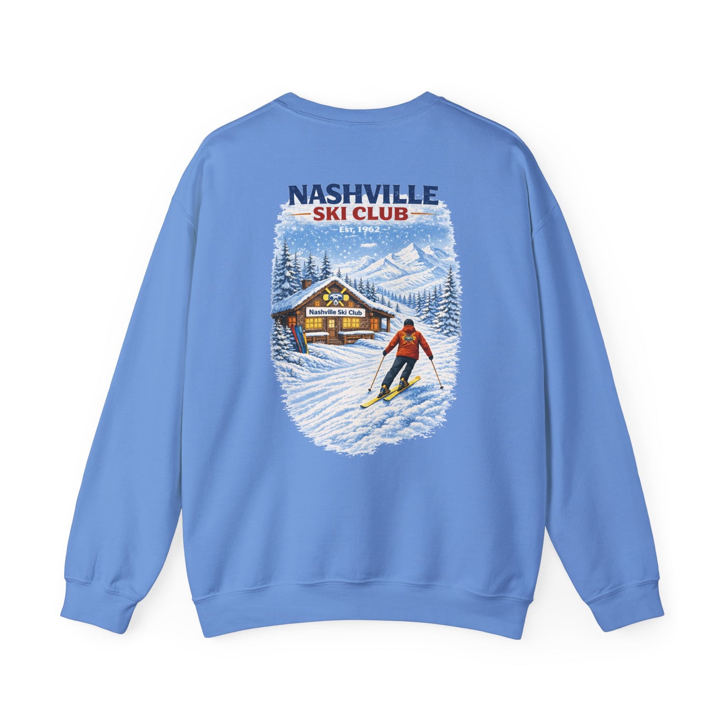 Nashville Ski Club Crewneck Sweatshirt — Vintage Skier Graphic