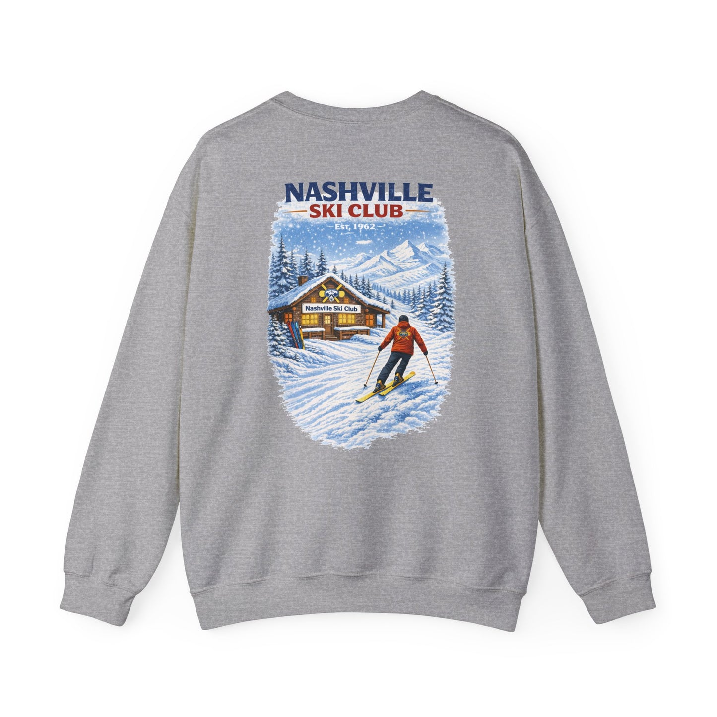 Nashville Ski Club Crewneck Sweatshirt — Vintage Skier Graphic