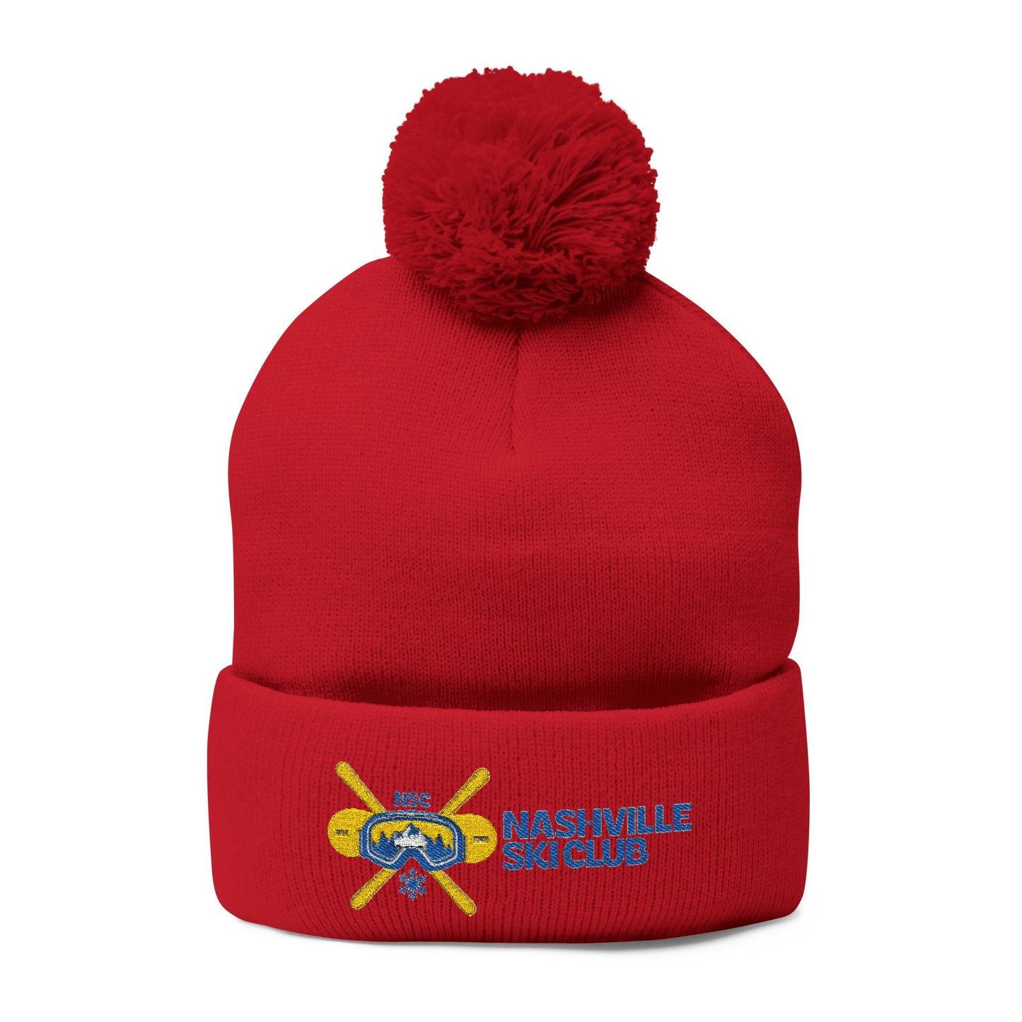Nashville Ski Club Embroidered Pom-Pom Beanie