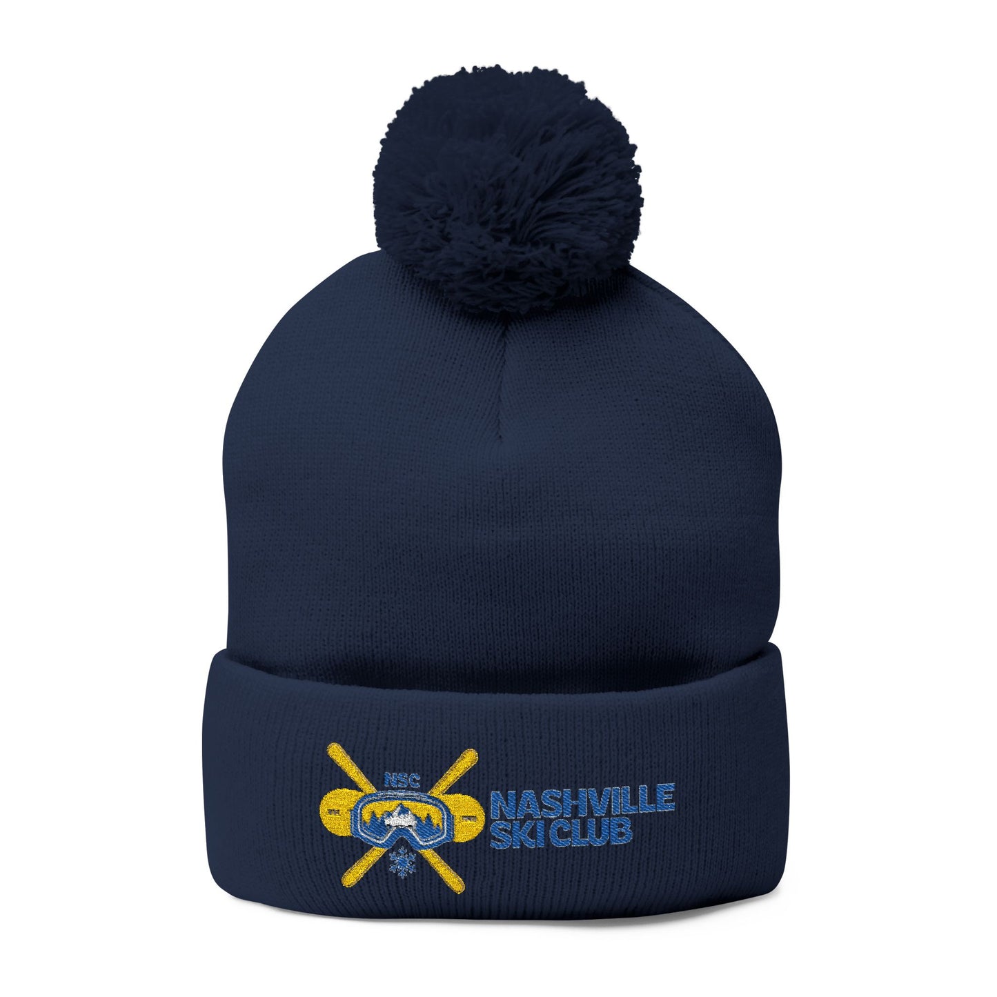 Nashville Ski Club Embroidered Pom-Pom Beanie