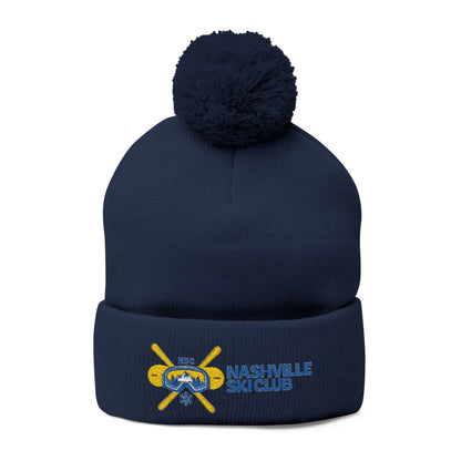 Nashville Ski Club Embroidered Pom-Pom Beanie